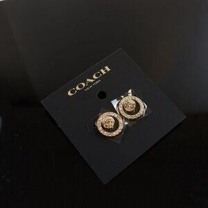 COACH OPEN CIRCLE HALO STUD EARRINGS F68009 GLD
